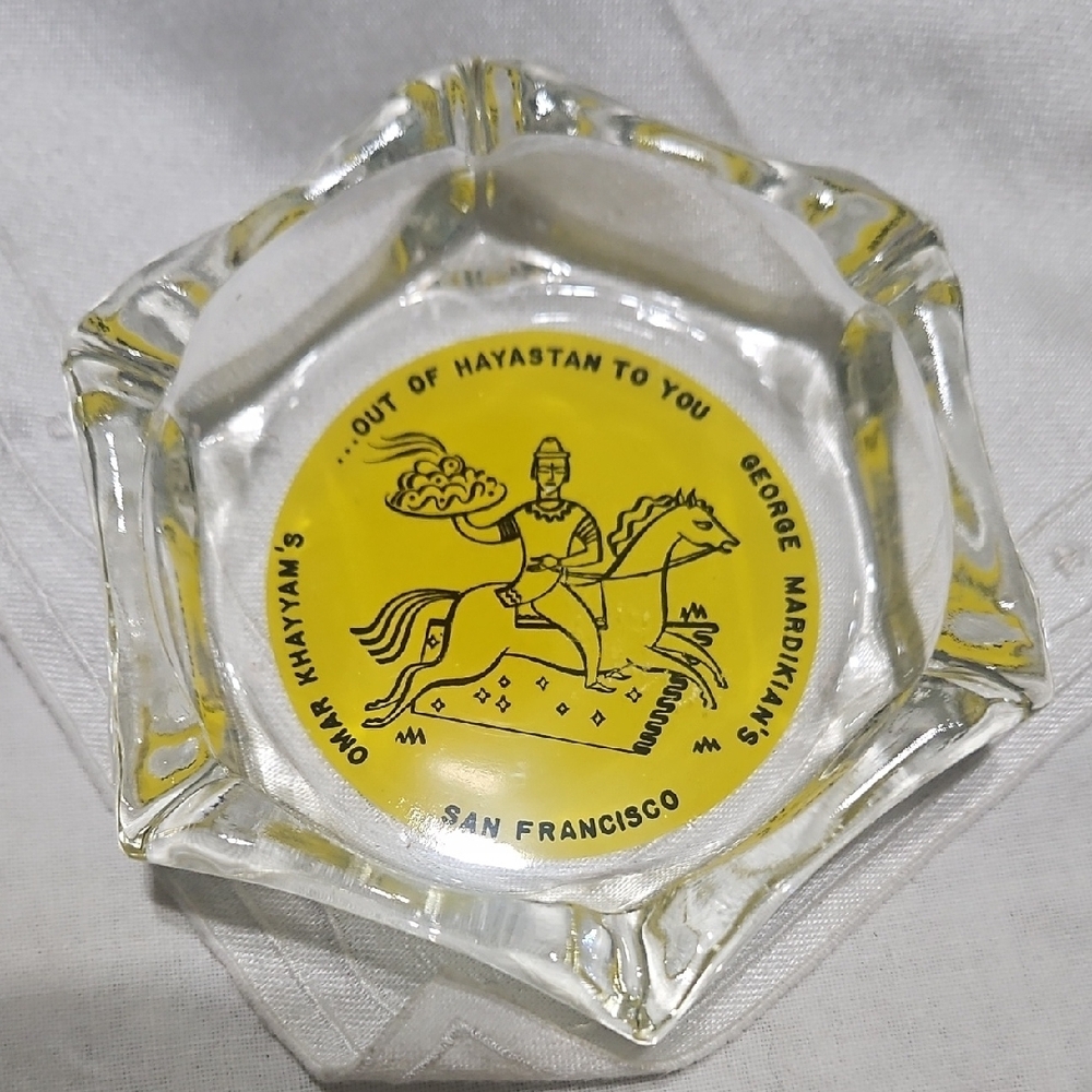 Yellow Glass Ashtray